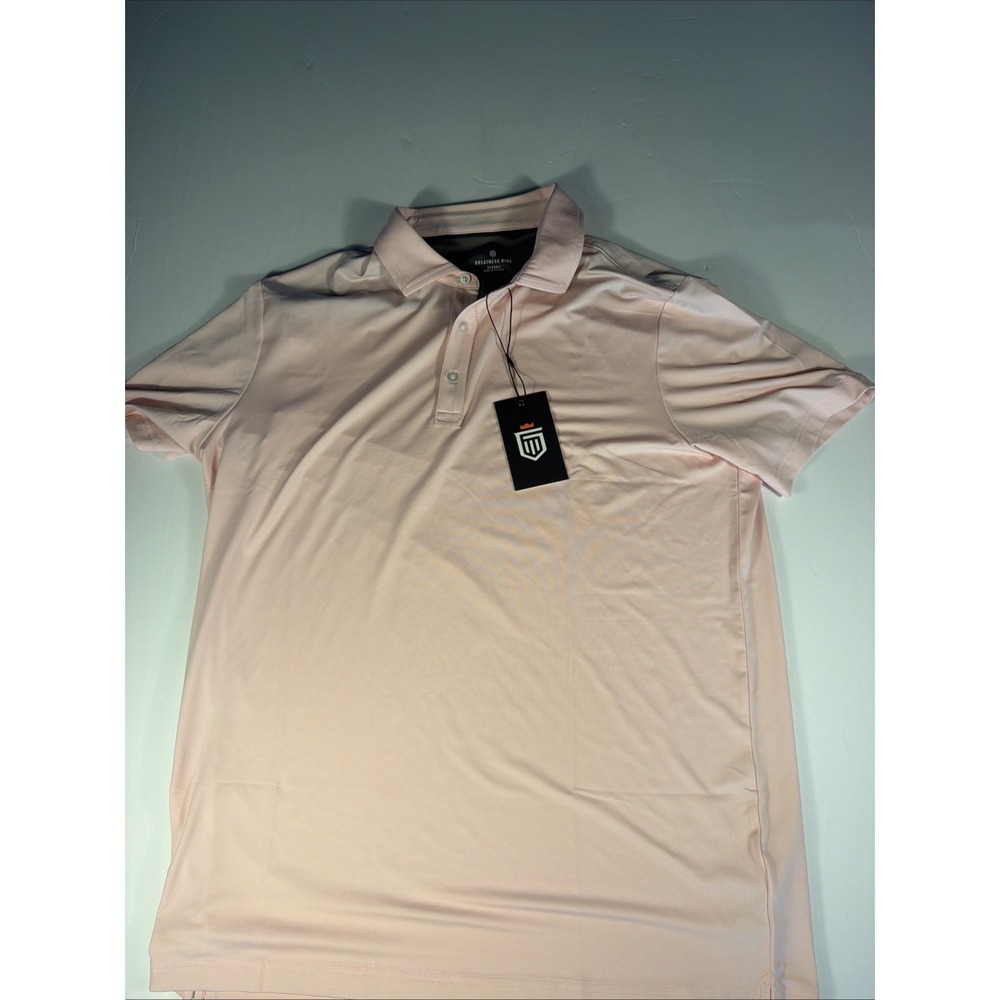 Greatness Wins Athletic Tech Polo II XL Pink Performance Golf Polo Shirt NWT